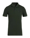 Ea7 Man Polo Shirt Dark Green Size M Cotton, Elastane In Multi