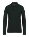 Ea7 Man Polo Shirt Dark Green Size M Cotton, Elastane