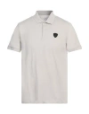Ea7 Man Polo Shirt Light Grey Size Xxl Cotton