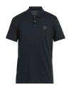 Ea7 Man Polo Shirt Midnight Blue Size Xl Cotton In Blue