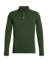 Ea7 Man Polo Shirt Military Green Size 3xl Cotton, Elastane In Green