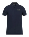 Ea7 Man Polo Shirt Navy Size Xs Cotton, Polyester, Elastane