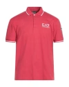 Ea7 Man Polo Shirt Red Size 3xl Cotton In Red