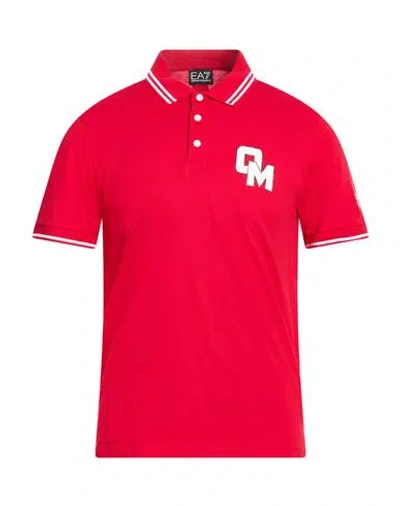 Ea7 Man Polo Shirt Red Size 3xl Cotton