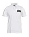 Ea7 Man Polo Shirt White Size 3xl Cotton, Elastane, Polyester