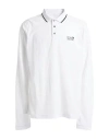 Ea7 Man Polo Shirt White Size Xxl Cotton, Elastane