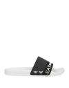 Ea7 Man Sandals Black Size 8 Pvc - Polyvinyl Chloride, Polyester, Polyurethane In Multi