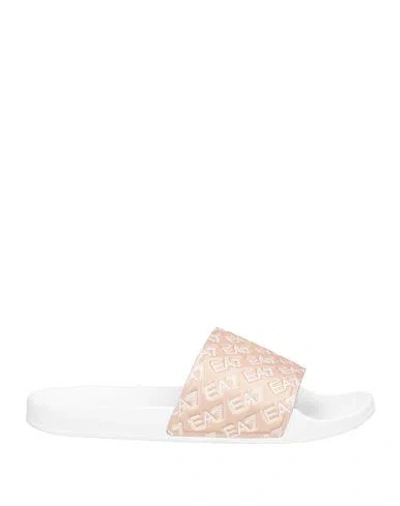 Ea7 Man Sandals Blush Size 8.5 Rubber In White