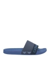 Ea7 Man Sandals Navy Size 8 Pvc - Polyvinyl Chloride, Polyester, Polyurethane In Blue