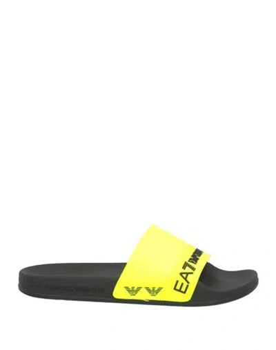 Ea7 Man Sandals Yellow Size 6.5 Rubber