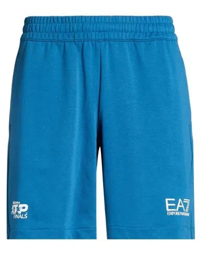 Ea7 Man Shorts & Bermuda Shorts Azure Size Xxl Polyester, Cotton In Blue