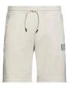 Ea7 Man Shorts & Bermuda Shorts Beige Size 3xl Cotton, Polyester In Gray