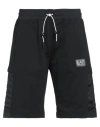 Ea7 Man Shorts & Bermuda Shorts Black Size 3xl Cotton, Polyamide