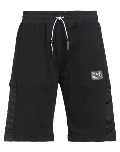 Ea7 Man Shorts & Bermuda Shorts Black Size 3xl Cotton, Polyamide