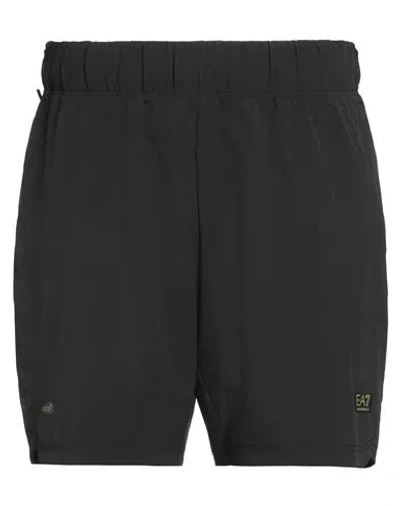 Ea7 Man Shorts & Bermuda Shorts Black Size 3xl Polyester, Elastane