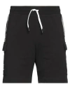Ea7 Man Shorts & Bermuda Shorts Black Size L Cotton, Polyester, Elastane