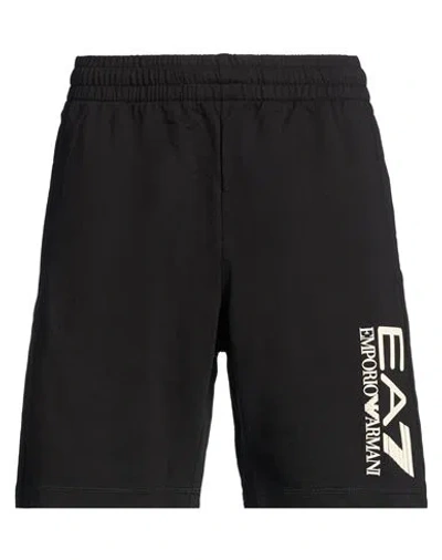 Ea7 Man Shorts & Bermuda Shorts Black Size M Cotton