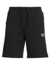 Ea7 Man Shorts & Bermuda Shorts Black Size Xxl Cotton In Black