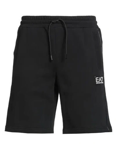EA7 EA7 MAN SHORTS & BERMUDA SHORTS BLACK SIZE XL COTTON, POLYESTER