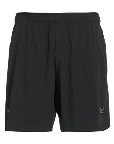Ea7 Man Shorts & Bermuda Shorts Black Size Xl Polyester, Elastane