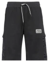 Ea7 Man Shorts & Bermuda Shorts Black Size Xxl Cotton, Polyamide