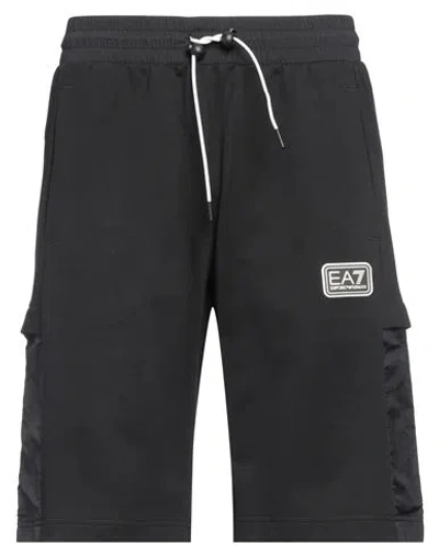Ea7 Man Shorts & Bermuda Shorts Black Size Xxl Cotton, Polyamide