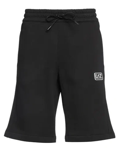 Ea7 Man Shorts & Bermuda Shorts Black Size Xxl Cotton, Polyester