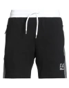 Ea7 Man Shorts & Bermuda Shorts Black Size Xxl Cotton, Polyester, Elastane In Black