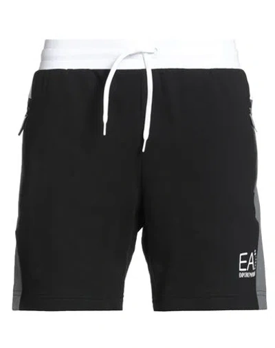 Ea7 Man Shorts & Bermuda Shorts Black Size Xxl Cotton, Polyester, Elastane