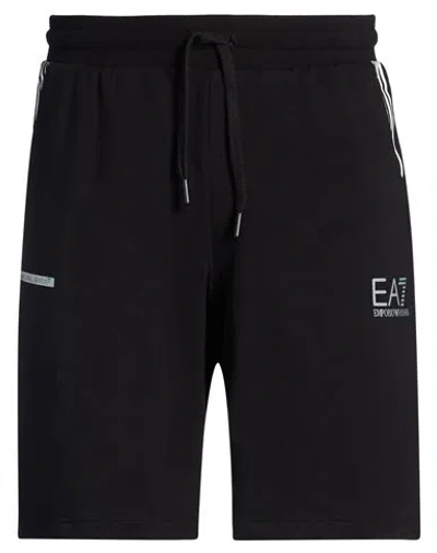 Ea7 Man Shorts & Bermuda Shorts Black Size Xxl Cotton, Polyester, Elastane