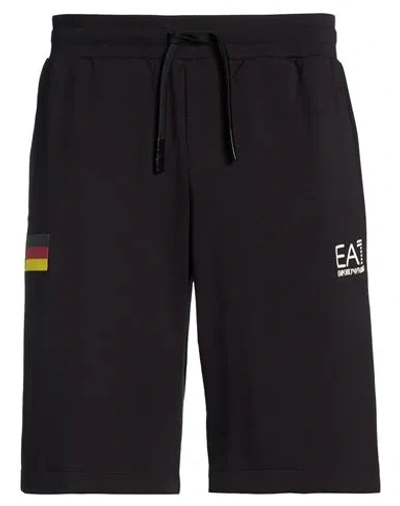 Ea7 Man Shorts & Bermuda Shorts Black Size Xxl Polyester, Viscose, Elastane, Cotton