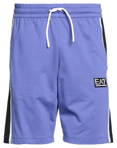 Ea7 Man Shorts & Bermuda Shorts Blue Size S Cotton