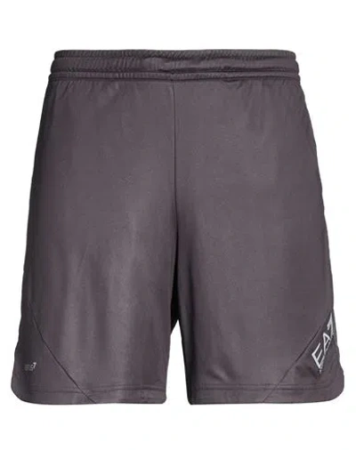 Ea7 Man Shorts & Bermuda Shorts Charcoal Size Xl Polyester In Gray