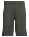 Ea7 Man Shorts & Bermuda Shorts Dark Green Size Xl Cotton