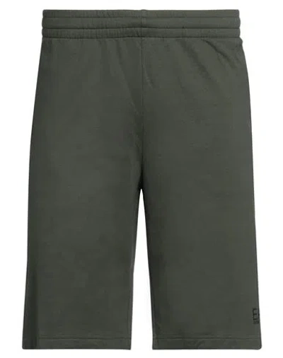 Ea7 Man Shorts & Bermuda Shorts Dark Green Size Xl Cotton