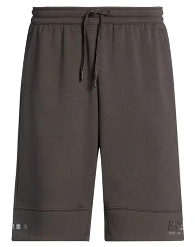 Ea7 Man Shorts & Bermuda Shorts Dark Green Size Xl Polyester, Cotton In Brown