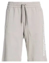 Ea7 Man Shorts & Bermuda Shorts Grey Size 3xl Cotton In White