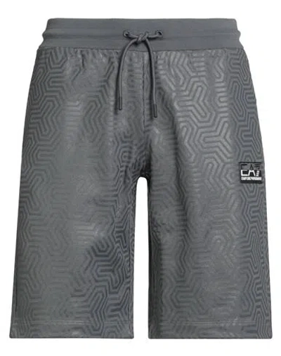Ea7 Man Shorts & Bermuda Shorts Grey Size Xl Cotton, Elastane In Gray