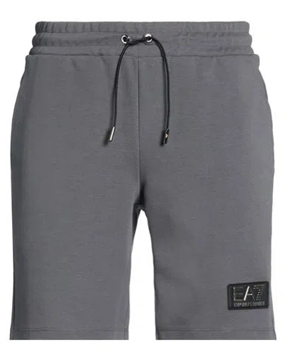 Ea7 Man Shorts & Bermuda Shorts Grey Size Xl Polyester, Cotton In Gray