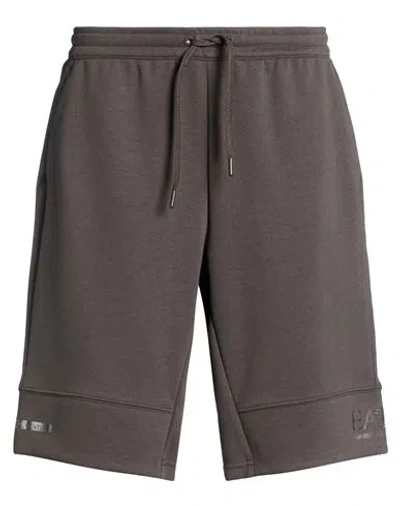 Ea7 Man Shorts & Bermuda Shorts Lead Size S Polyester, Cotton In Brown
