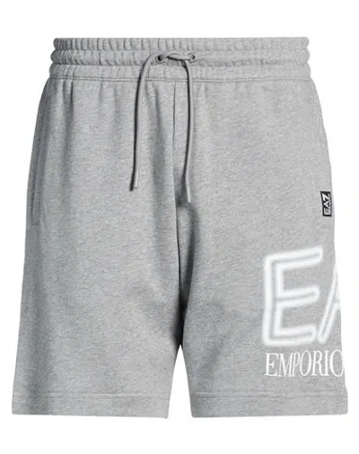 Ea7 Man Shorts & Bermuda Shorts Light Grey Size Xxl Cotton In Gray