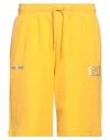 Ea7 Man Shorts & Bermuda Shorts Marigold Size Xs Cotton, Polyester, Elastane In Yellow