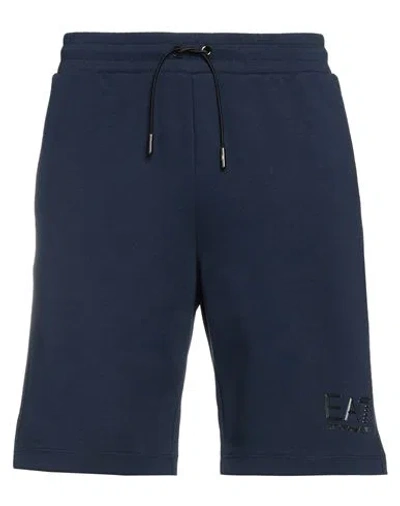 Ea7 Man Shorts & Bermuda Shorts Midnight Blue Size Xl Polyester, Cotton