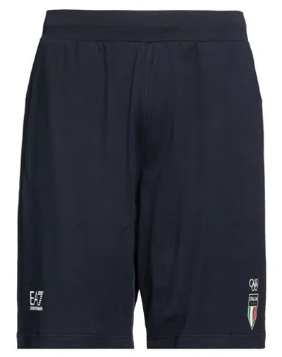 Ea7 Man Shorts & Bermuda Shorts Midnight Blue Size Xl Cotton