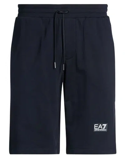 Ea7 Man Shorts & Bermuda Shorts Midnight Blue Size Xxl Cotton