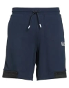 Ea7 Man Shorts & Bermuda Shorts Navy Size Xl Cotton, Polyester, Elastane, Polyamide In Blue