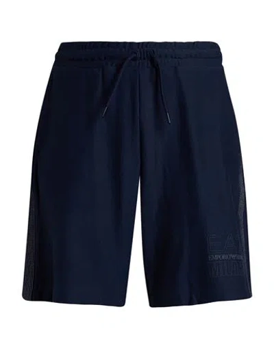 Ea7 Man Shorts & Bermuda Shorts Navy Size Xs Cotton In Blue