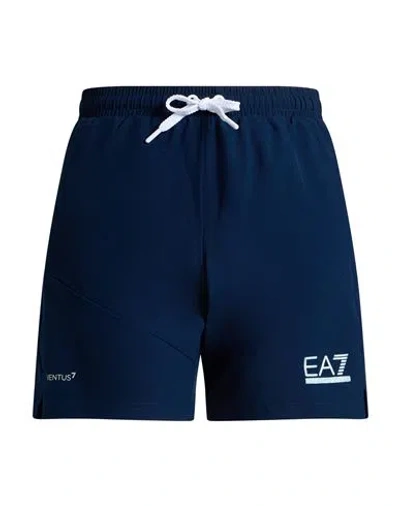 Ea7 Man Shorts & Bermuda Shorts Navy Size Xs Polyester, Elastane In Blue