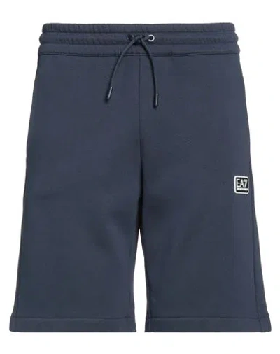 Ea7 Man Shorts & Bermuda Shorts Navy Size Xxl Cotton, Polyester
