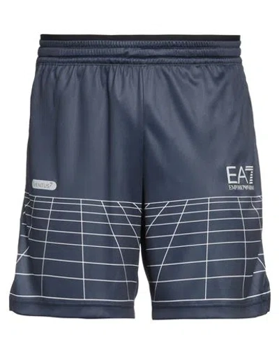 Ea7 Man Shorts & Bermuda Shorts Navy Size Xxl Polyester